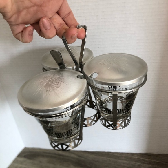 Vtg Dominion Glass Atomic Serving Set - Picture 2 of 13